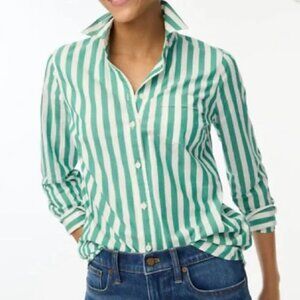 J.Crew Stripe Shirt Turquoise White, Secret Wash Slim Fit, Small, NWT